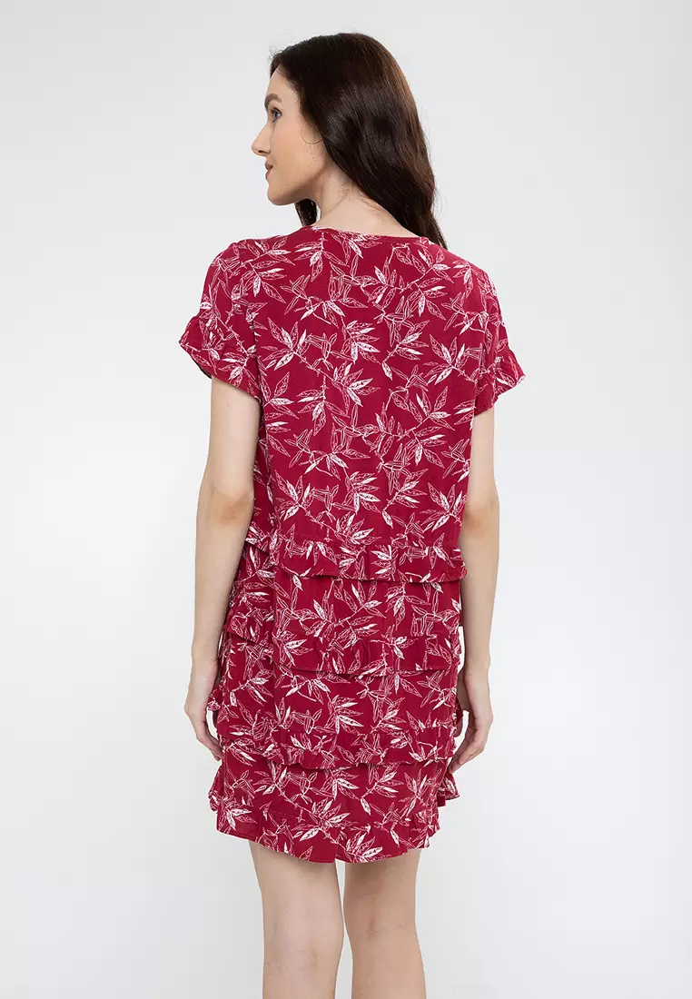 Ligaya Printed Ruffle Tiered Dress