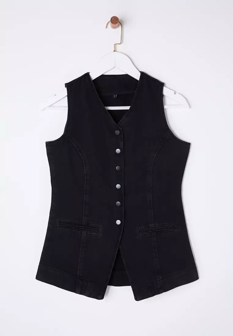 Stitch Detail Denim Vest