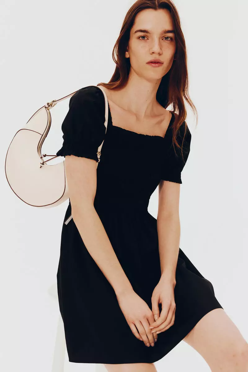 stretch midi dress Stretch Deco Crepe Funnel Neck Midi Dress