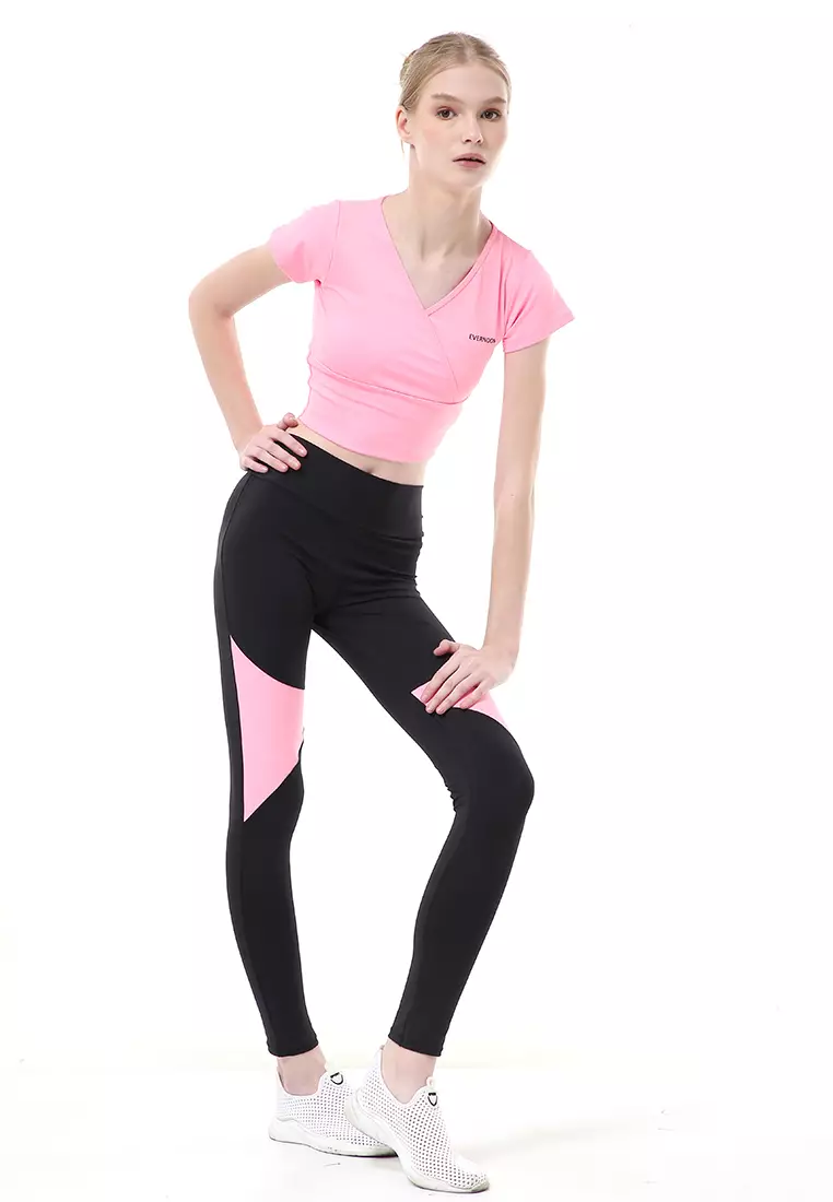 Jovita One Set Atasan Bawahan Baju Senam Aerobik Relaxed Fit - Pink Muda