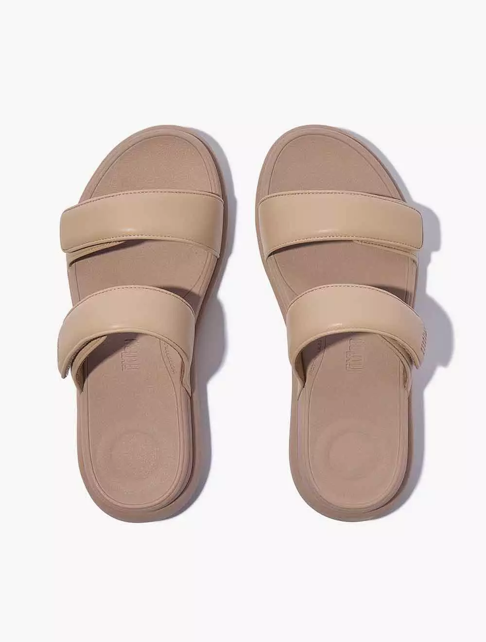 Fitflop F-Mode Go Adjustable Flatform Two-Bar Slides - Classic Beige