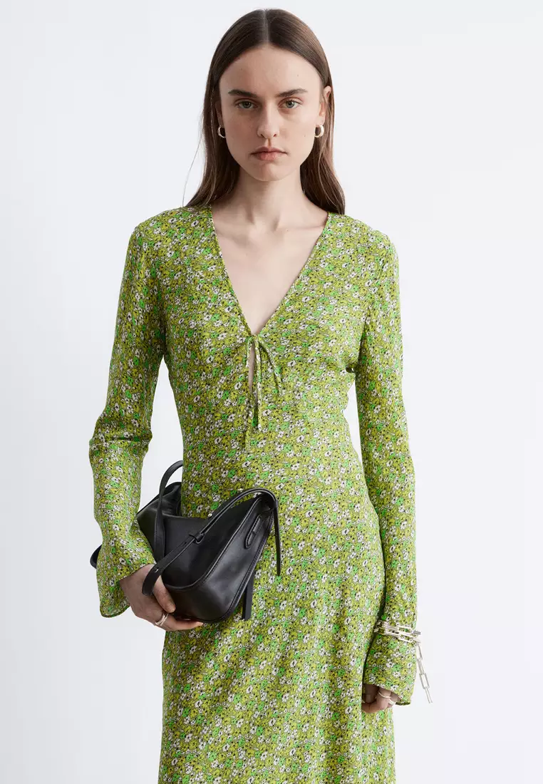 Floral V-Neck Midi Dress