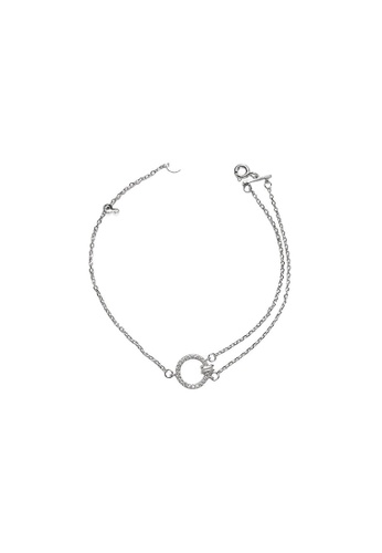 ZITIQUE silver Women's Unsymmetrical Double-layered Bracelet - Silver 7A27EAC4F575CEGS_1
