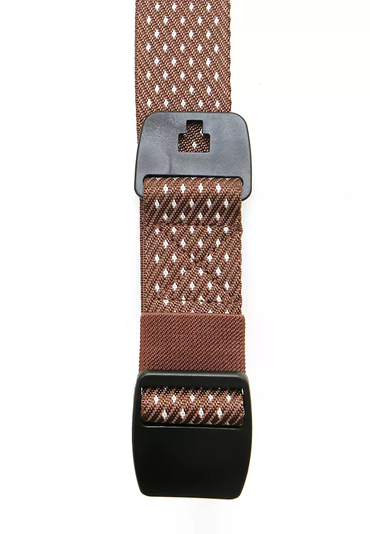 Ilo Aksesoris Fashion Pria Ikat Pinggang Motif Polka Material Canvas ORIGINAL - Brown