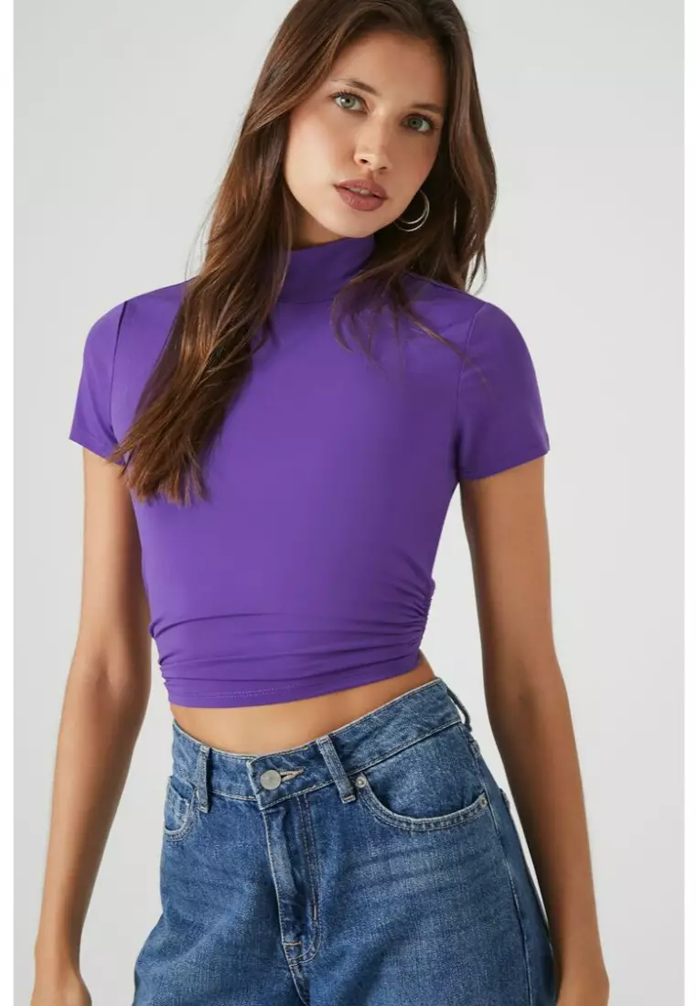 Forever 21 purple crop top sales
