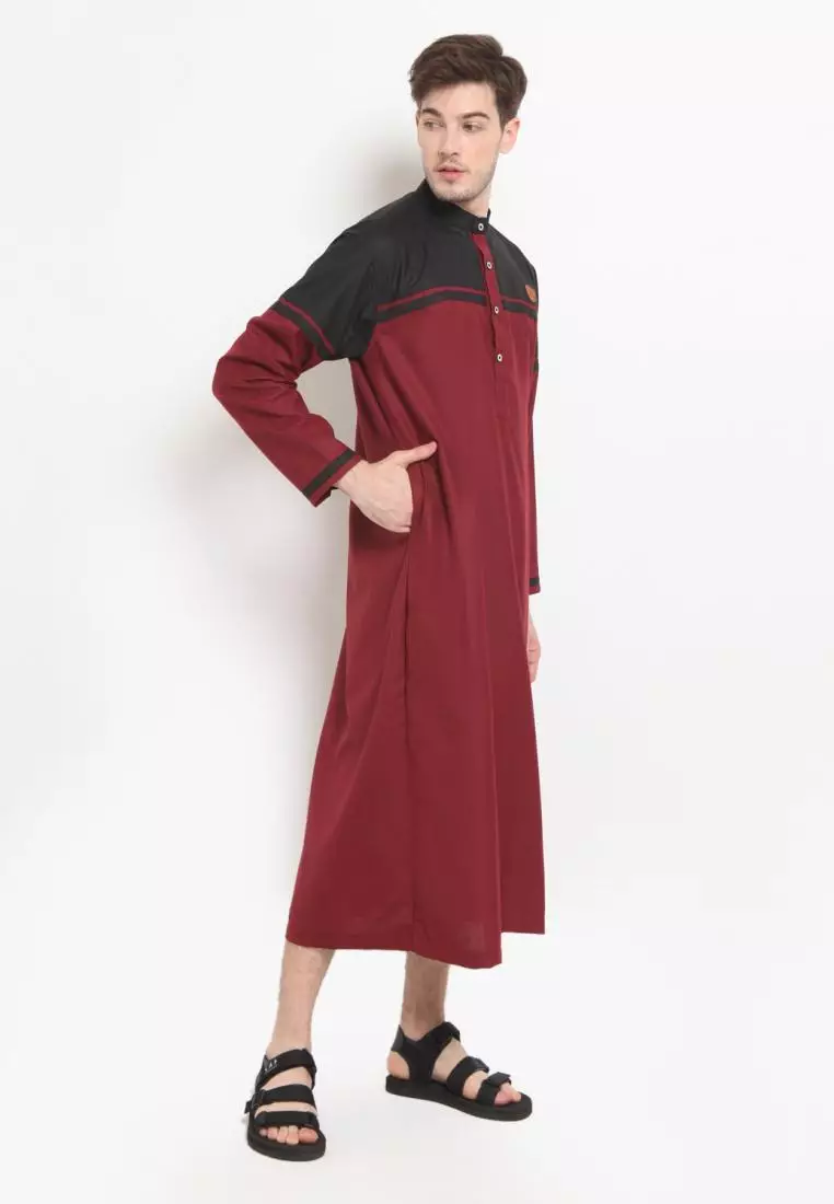 Zayidan Gamis Jubah Muslim Pria Abdad - Maroon