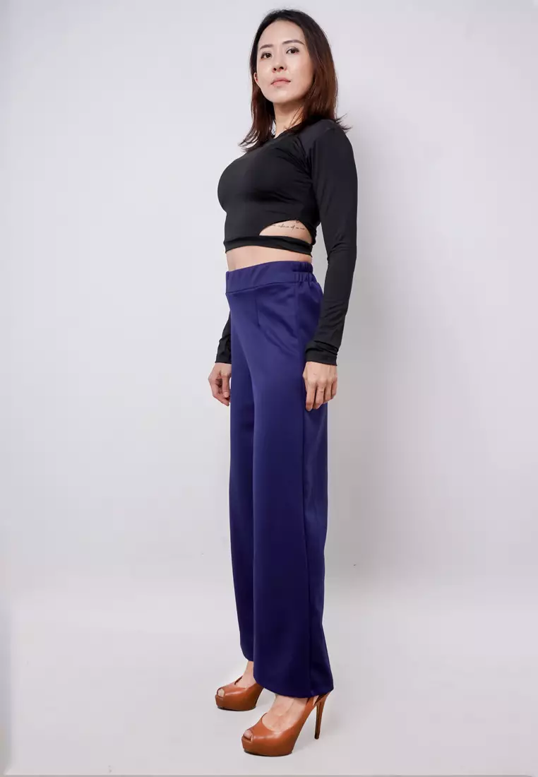 LTE06 TDLA CRH Crop Long Sleeve Wanita Polos Hitam