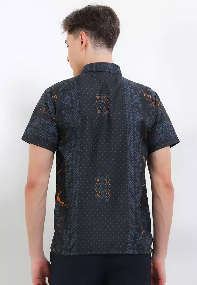 Ethnic Kemeja Batik Exclusive Premium Pria Casual Modern Lengan Pendek