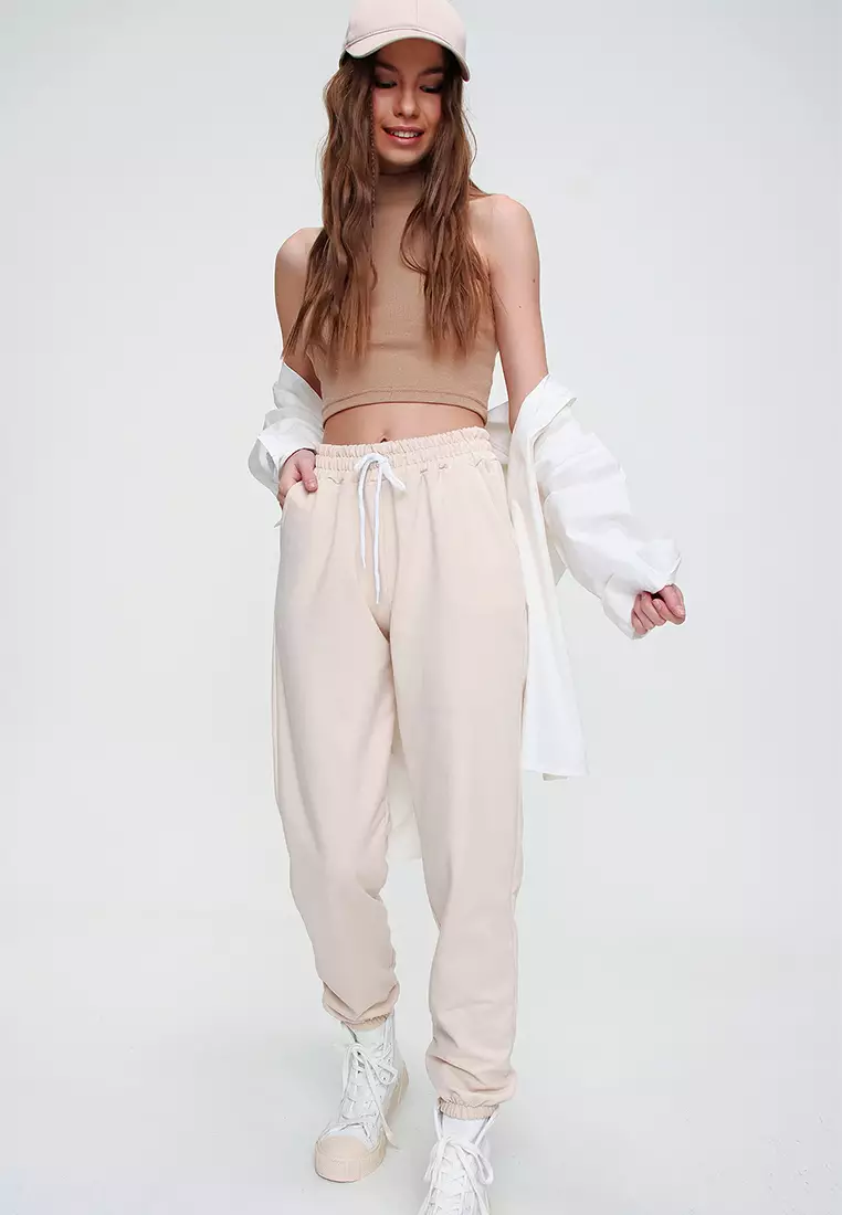 Basic Sweatpants with Elastic Waist