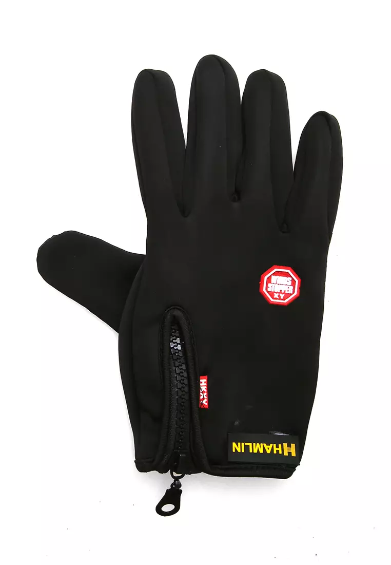 Ellard Sarung Tangan Motor Sepda Unsiex Gloves Windproof Anti Slip Material Cotton ORIGINAL - Black
