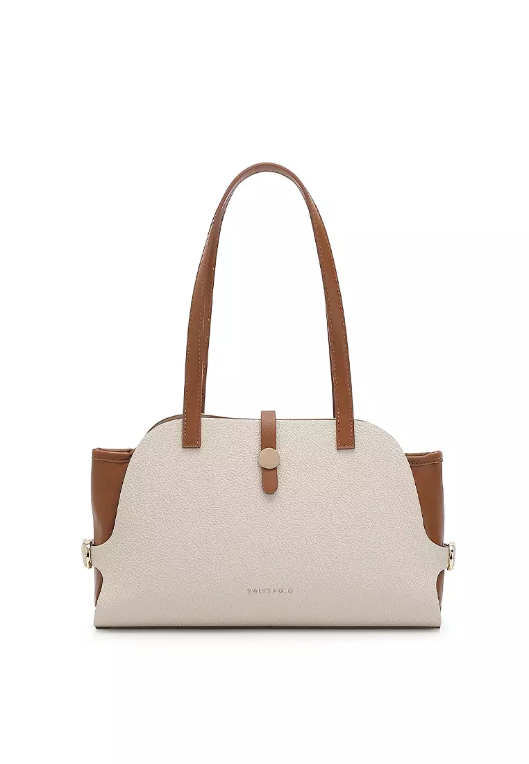 Women's Shoulder Bag / Top Handle Bag - Beige / Brown