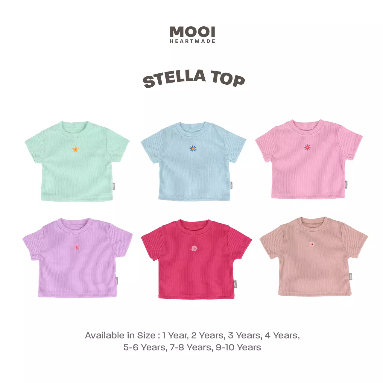 Mooi Atasan Anak Perempuan Stella Top - Aqua Glass
