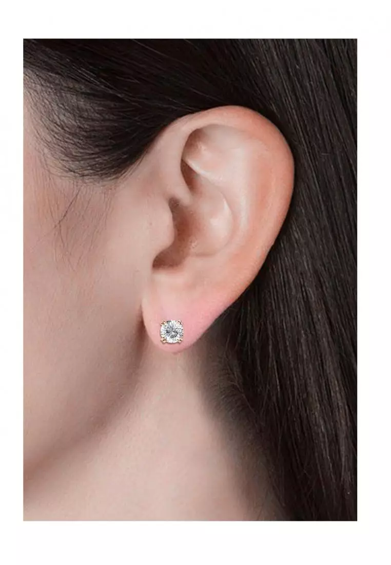 Lowe Solitaire Earring RG - Anting Crystal Swarovski by Her Jewellery