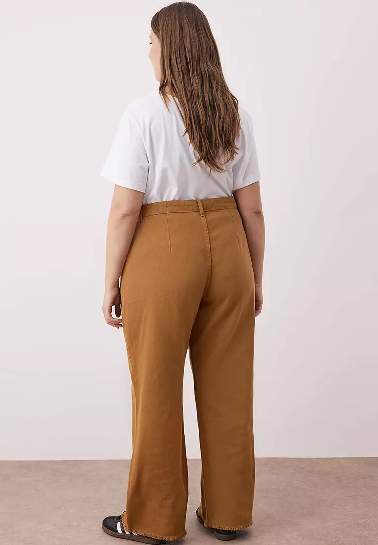 Mustard High Waist Wide Leg Plus Size Wide Leg Jeans