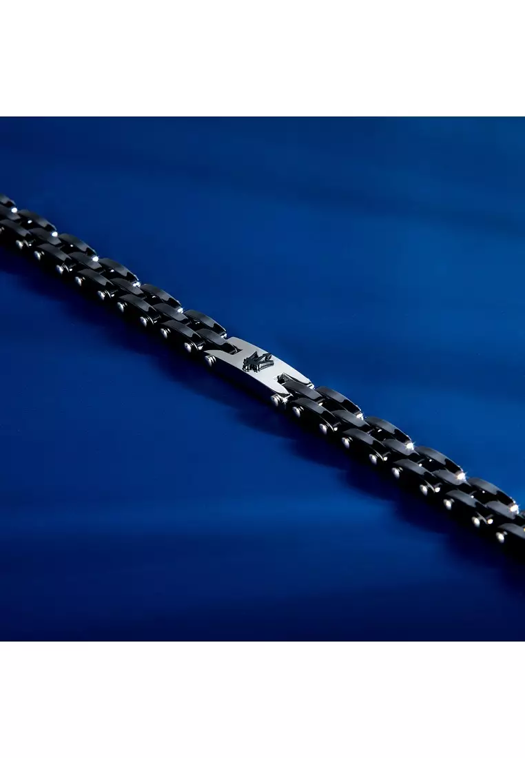 Maserati Jewels 180+35 mm Men's Black Bracelet, Stainless Steel, JM425ATZ64 (Adjustable)