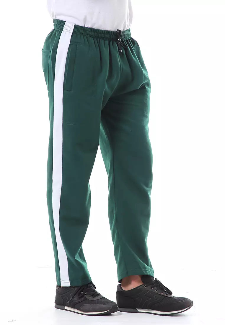 Nemanja Celana Panjang Pria Training Olahraga Motif List Material BabyTerry ORIGINAL - Army Green