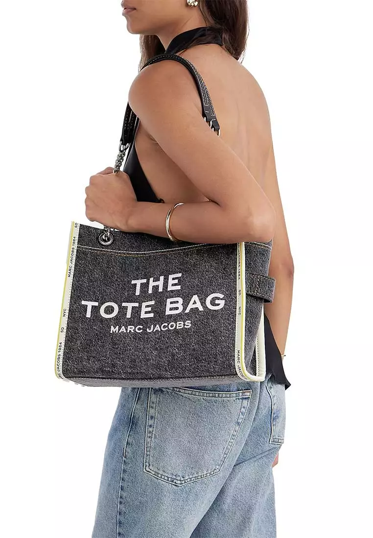 Buy Marc Jacobs The Denim Chain Medium Tote Bag Black Wash