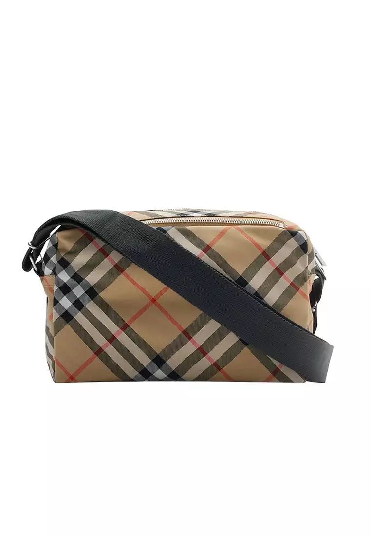 Check Crossbody Bag in Sand