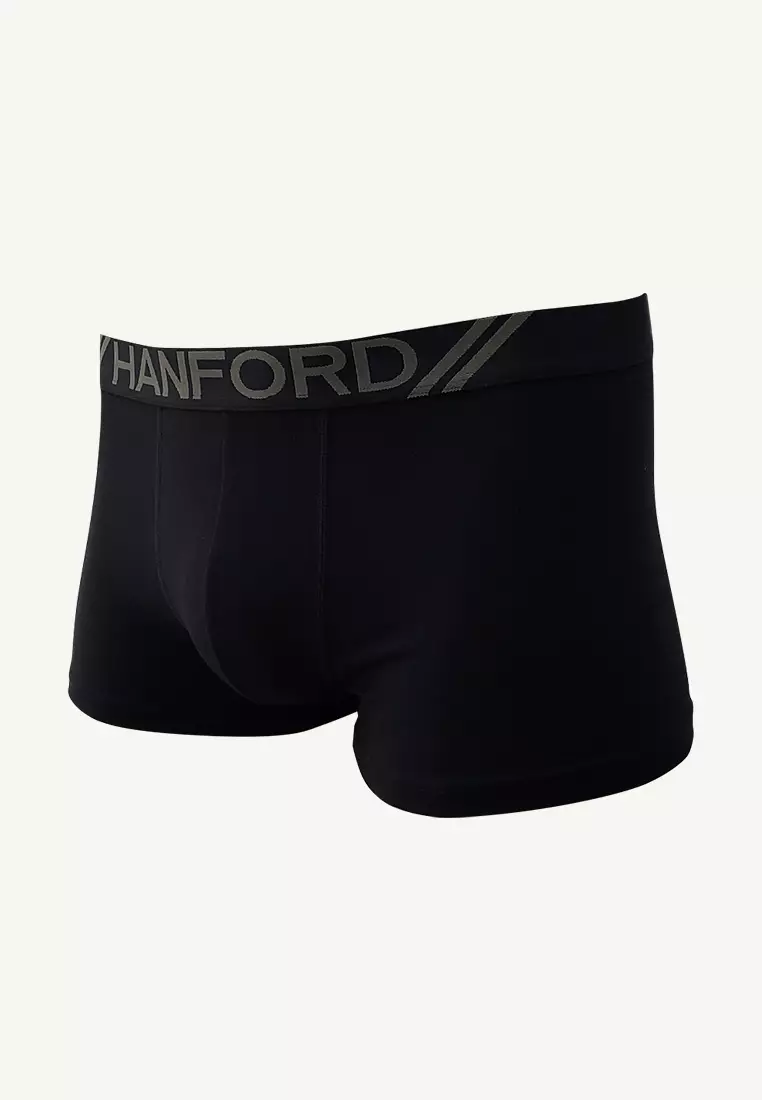 Cotton with Spandex Men's Boxer Briefs Odis - Black with Black Garter / Olive Logo (Single Pack)