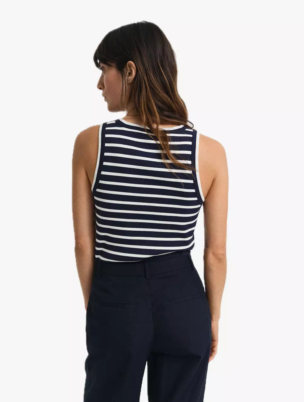 GANT - Pakaian Wanita - Striped Tank Top - Evening Blue