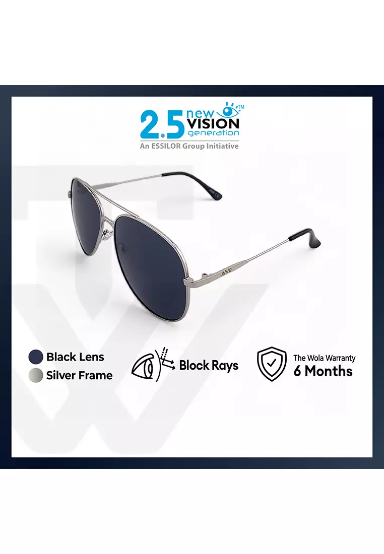 Unisex's Aviator Frame Silver Metal UV Protection Sunglasses SUNSC3501212