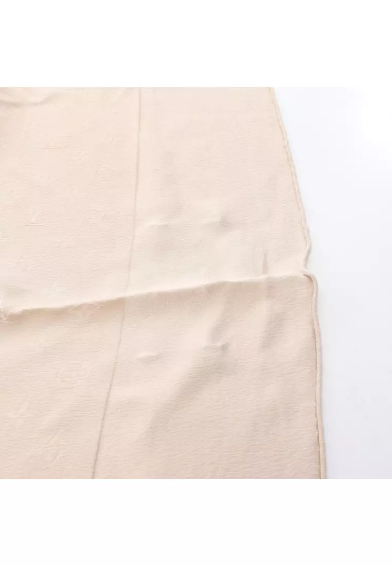 Pre-Loved Louis Vuitton monogram Stall scarf silk beige