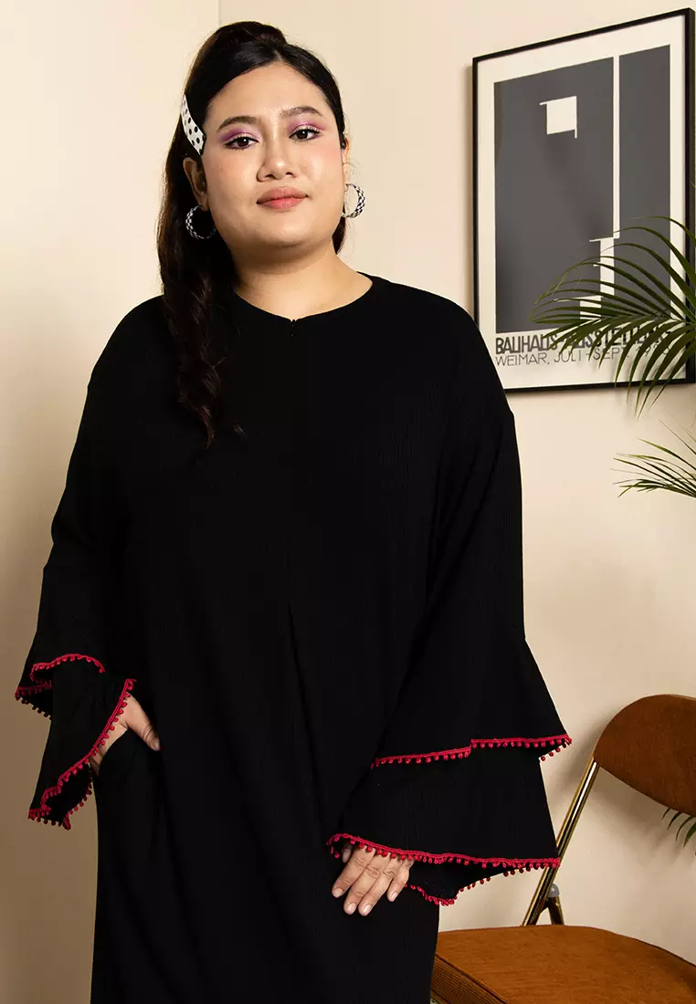 Buy Lubna Plus Size Knit Camellia Dress Online ZALORA Malaysia