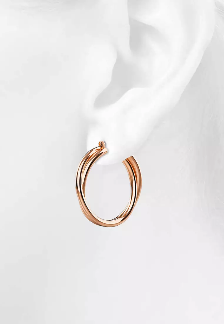 Subtle Hoop Rose Gold Layered Earrings