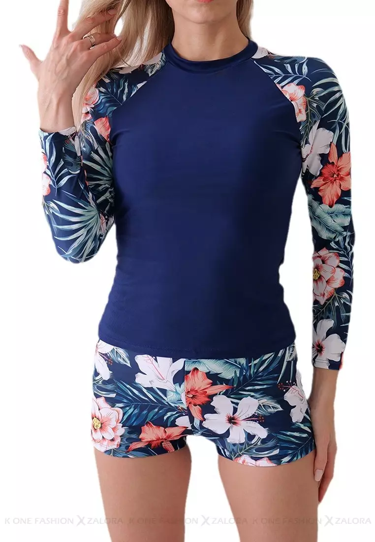 T shirt two piece swimsuit top