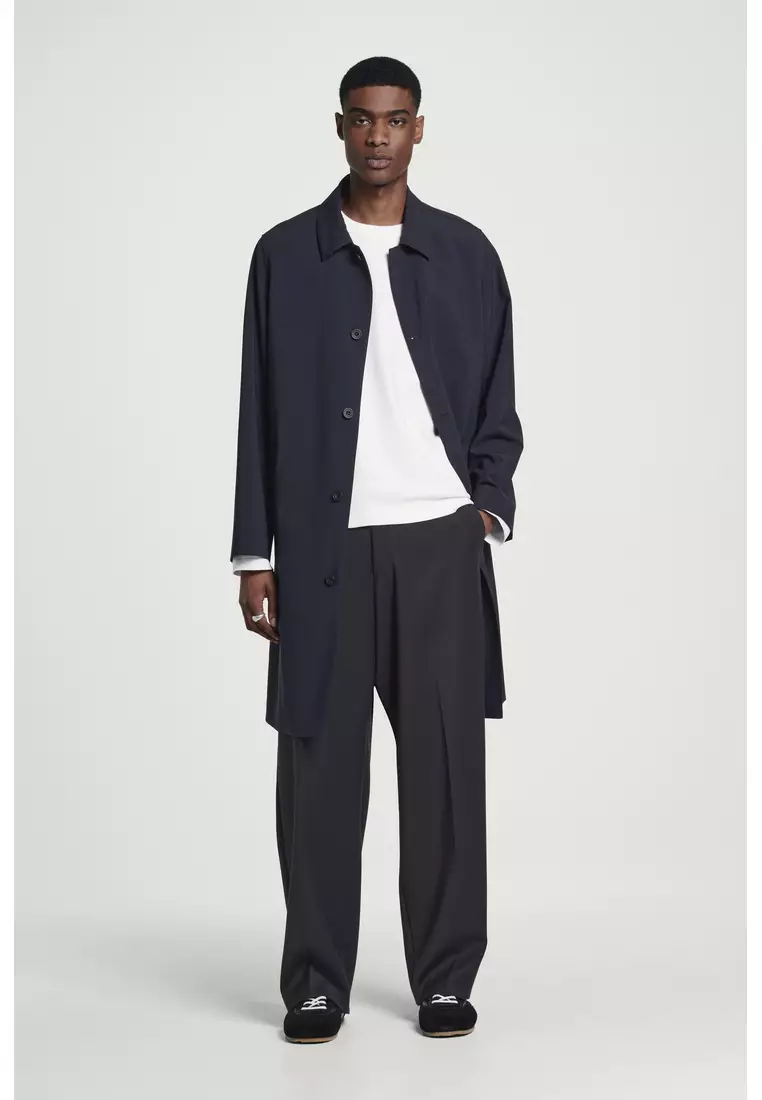 RELAXED JERSEY INTERLOCK LONG-SLEEVED T-SHIRT