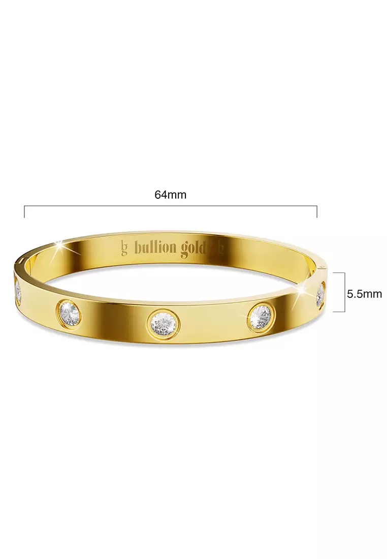 Cecelia Stainless Steel Bangle in Gold - 64mm