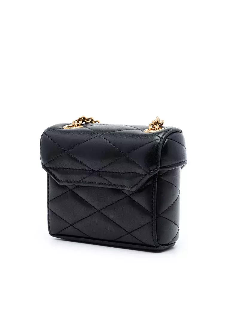 Pre-Loved Saint Laurent Micro Quilted Lambskin Monogram June Box Vanity Bag