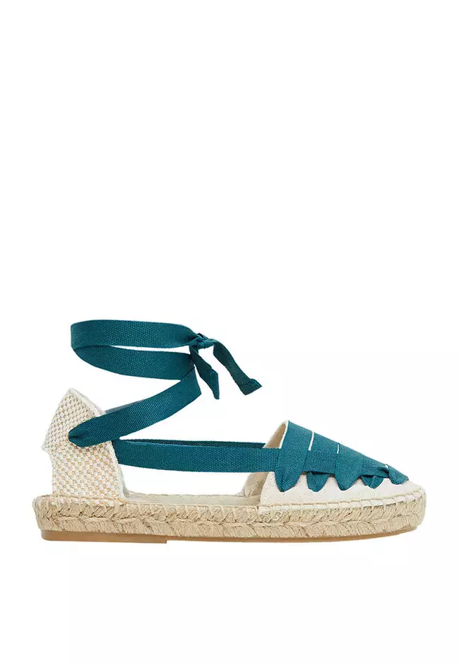 Discount on Mango Kids  shoes - SKU: Lace-Up Linen Espadrilles