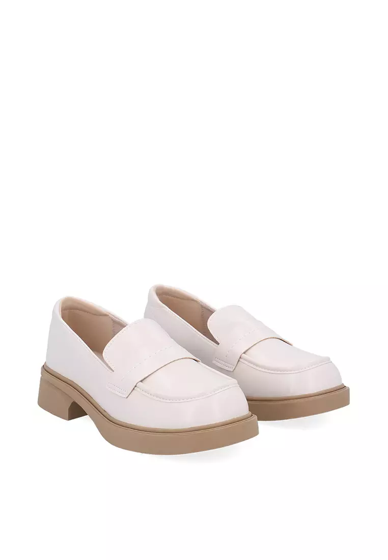 Beige Mod Line Loafers