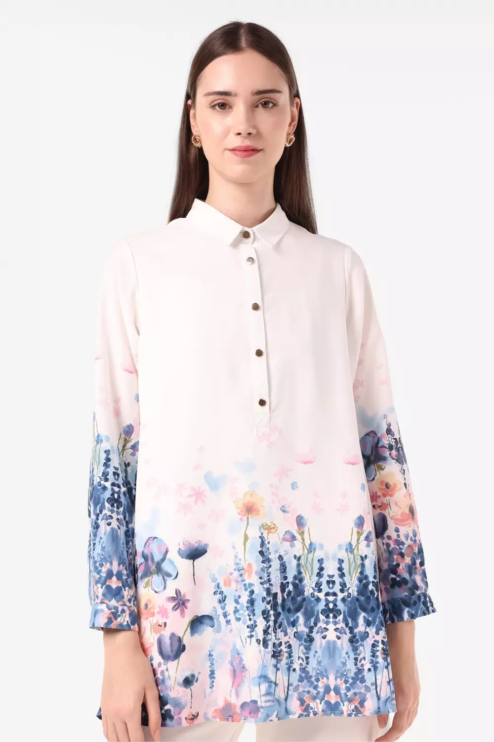 Stark Tunic Jardin Blur Warna JARDIN BLUR