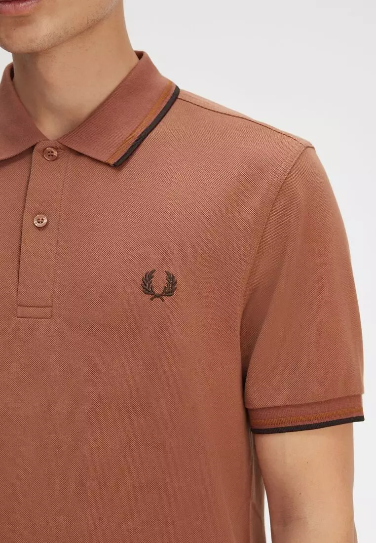 Fred Perry M3600 Twin Tipped Fred Perry Shirt (Cinnamon / Nut Flake / Carrington Brick)