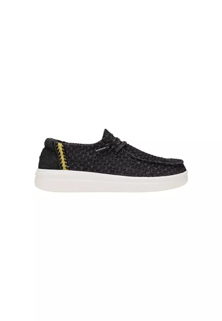 Discount on HeyDude  shoes - SKU: Women's Wendy Rise Perf Canvas in Black