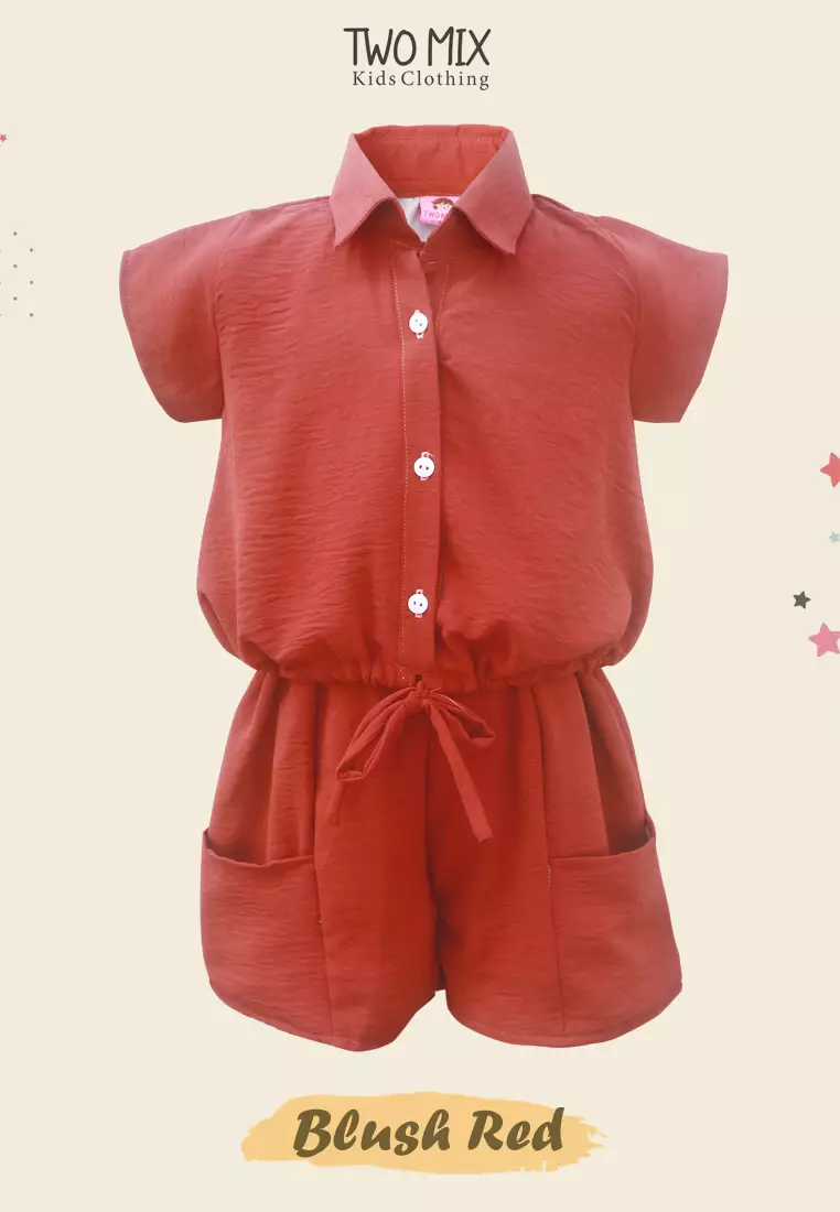 Two Mix - Baju Setelan Anak Perempuan Lucu 1-8 Tahun 4340 Blush Red