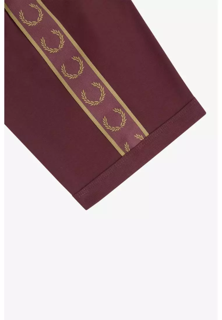 Fred Perry M4613 Contrast Tape Ringer T-Shirt (Oxblood / Champagne)