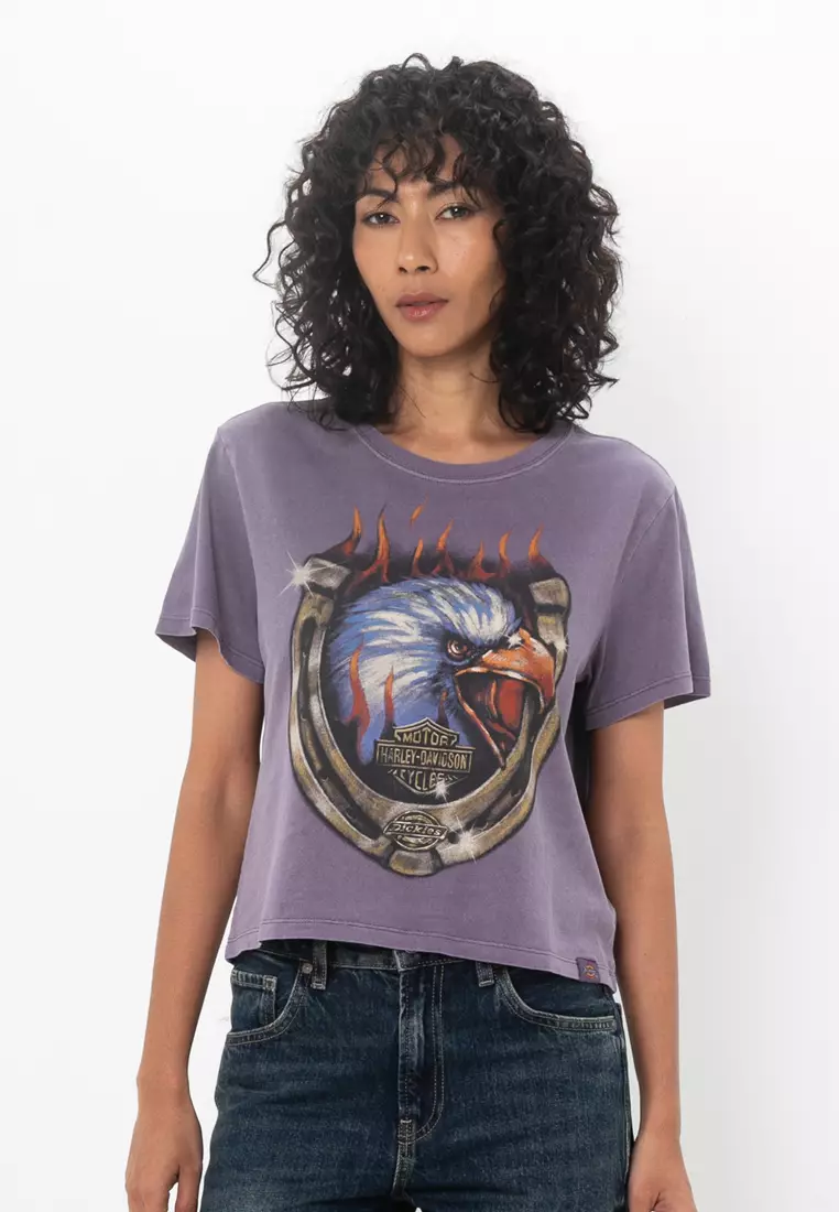 Dickies x H-D Flaming Eagle Boxy Crop Tee レディース ハーレーダビッドソン純正 Women's Dickies x H-D Flaming Eagle Boxy Crop Tee | Harley