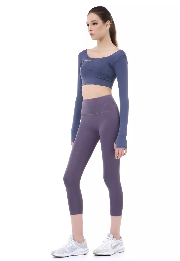 Mikayla One Set Pakaian Olahraga Wanita Atasan & Celana Panjang Kombinasi Warna Material Polyester ORIGINAL - Navy Purple