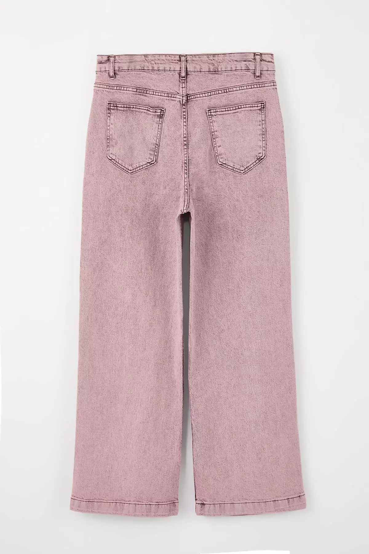 Pink High Waist Comfort /Stretchy Wideleg/Wide Leg Plus Size Jeans Tbbss26Cj00001