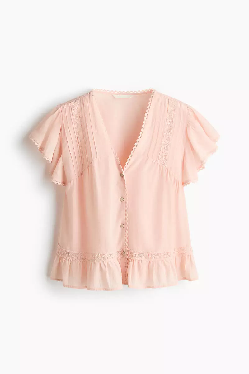 Lace-inset blouse