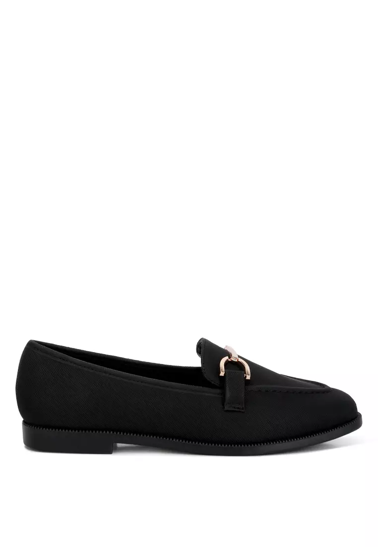 Discount on London Rag  shoes - SKU: Horsebit Embellished Flat Loafers In Black