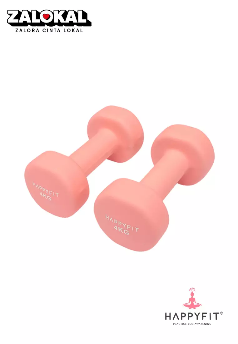 HAPPYFIT - Neoprene Non Slip Dumbbell 4 KG (2 PCS) - Pink