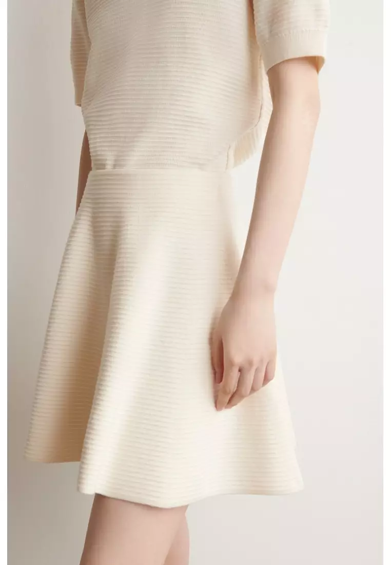 KNITTED FLARED MINI SKIRT