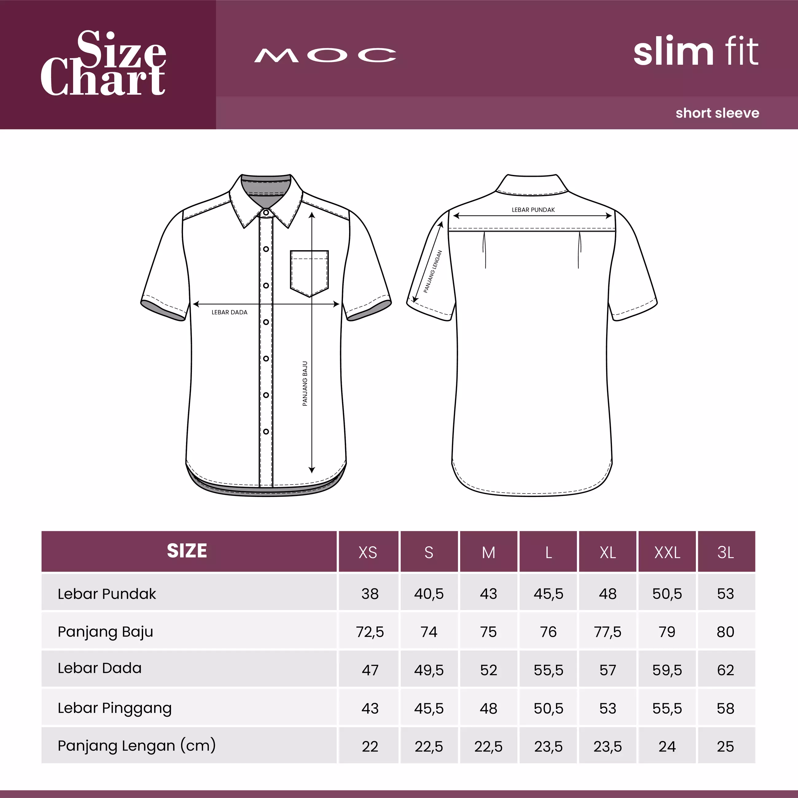 MOC - Kemeja Polos Pria Lengan Pendek Korry - White