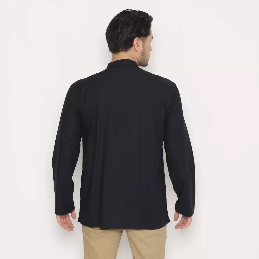 AMK Baju Koko Lengan Panjang Bordir KK SALMAN L/S Hitam