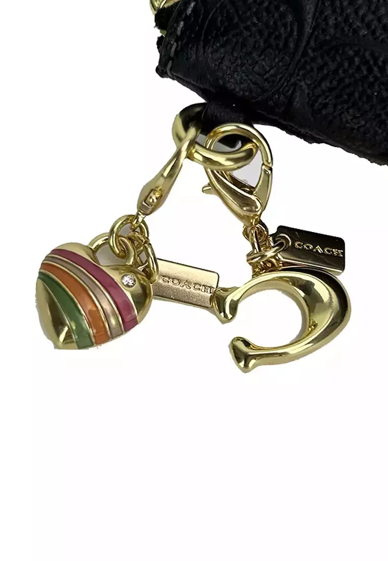 CF358 Complete Boxed Corner Zip Wristlet Dbs Black + 2 Accessories