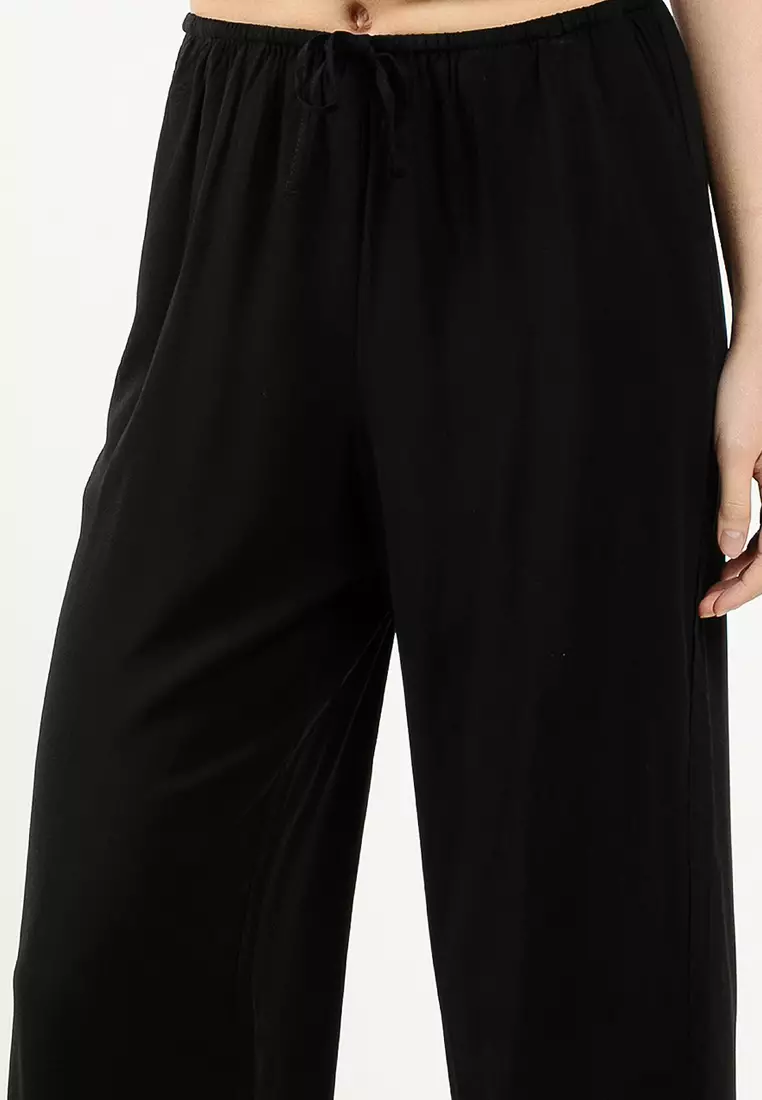 Normal Waist Wide Woven Pants